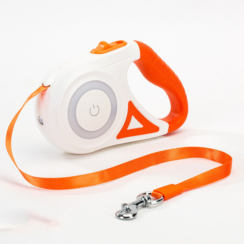 Retractable Dog Leash with LED Spotlight Automatic Pet Traction Rope & Collar for Small Medium Dogs
