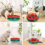 Interactive Cat Toy Roller Track Set with Balls Catnip Spring & Teaser Mouse Indoor Kitten Exercise Toy