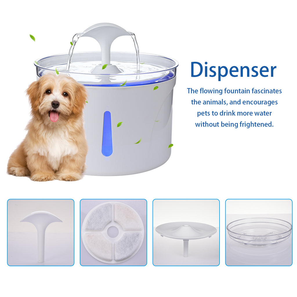 Automatic Pet Water Fountain for Cats & Dogs Circulating Drinking Basin Quiet Filter Pet Water Dispenser
