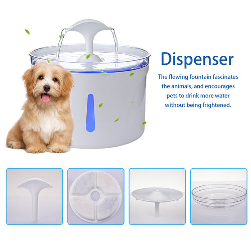 Automatic Pet Water Fountain for Cats & Dogs Circulating Drinking Basin Quiet Filter Pet Water Dispenser