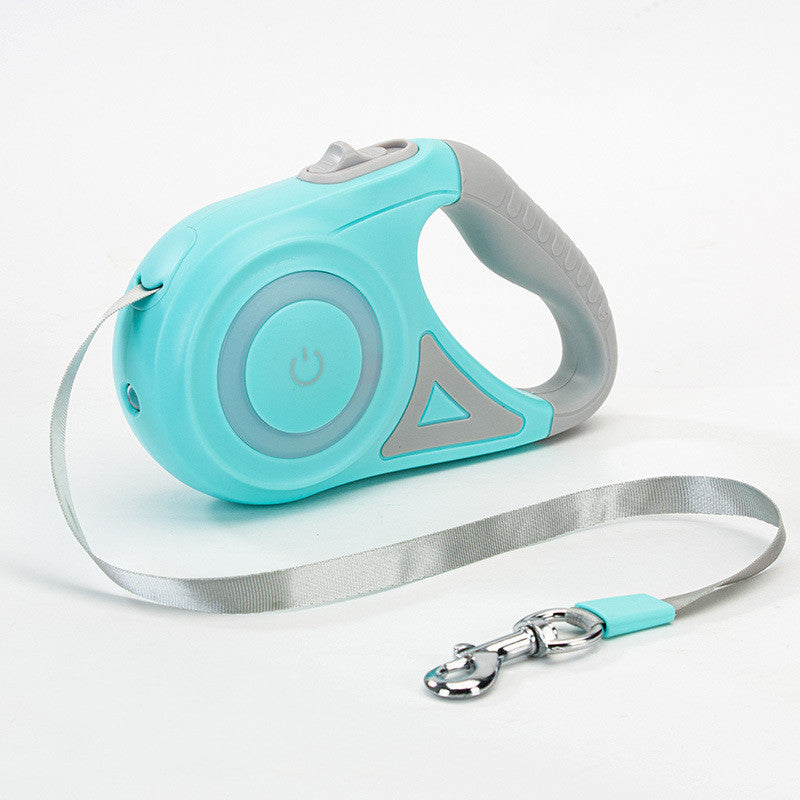 Retractable Dog Leash with LED Spotlight Automatic Pet Traction Rope & Collar for Small Medium Dogs
