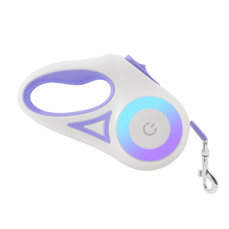 Retractable Dog Leash with LED Spotlight Automatic Pet Traction Rope & Collar for Small Medium Dogs