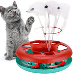 Interactive Cat Toy Roller Track Set with Balls Catnip Spring & Teaser Mouse Indoor Kitten Exercise Toy