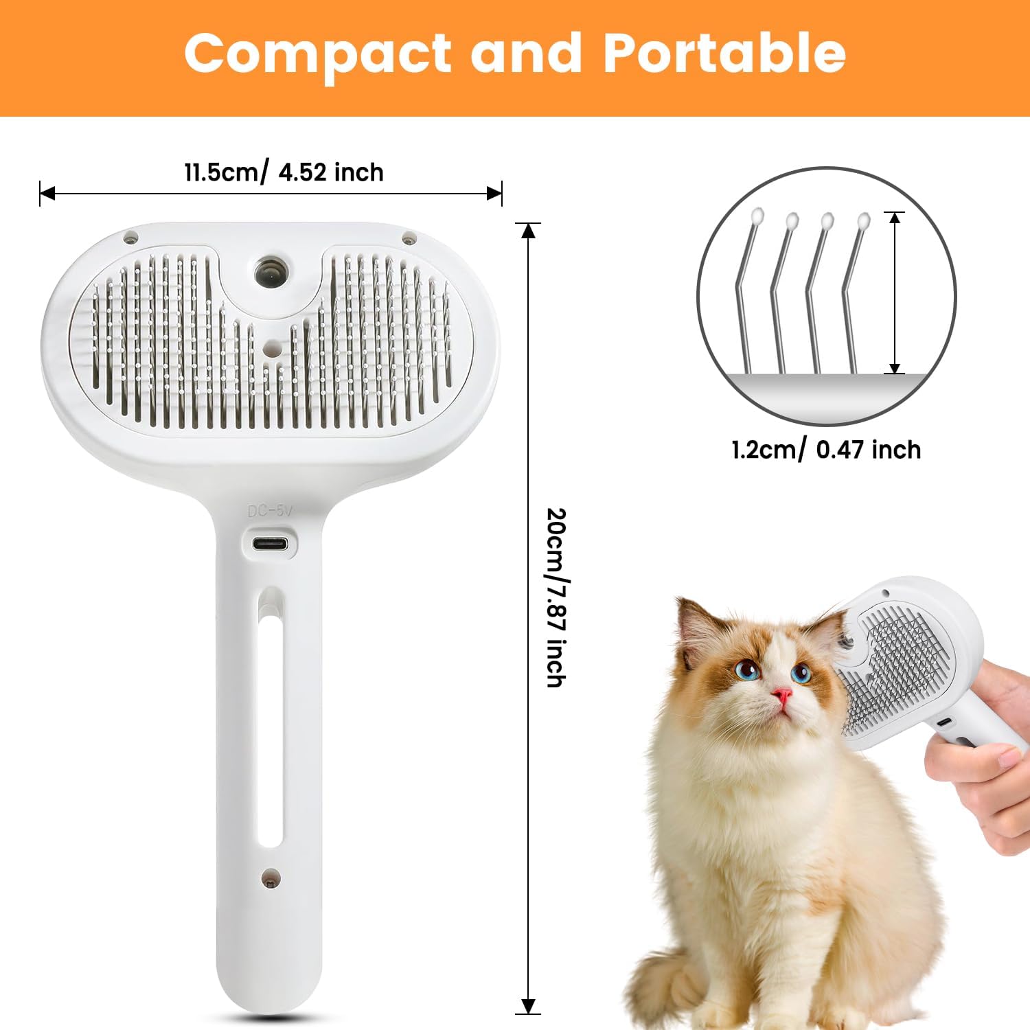 3-in-1 Cat Steam Brush – Pet Spray Grooming Comb with Water Mist, Deshedding & Hair Removal Tool for Cats & Dogs