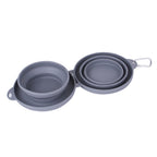 Foldable Double Pet Bowl – Portable Silicone Dog & Cat Feeding Bowl for Food & Water (Travel-Friendly)