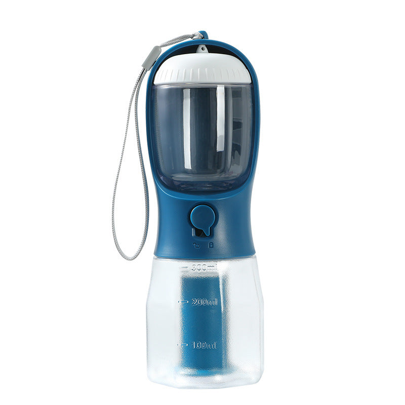 3-in-1 Dog Water Bottle with Food Container & Poop Bag Holder – Portable Pet Travel Cup for Dogs