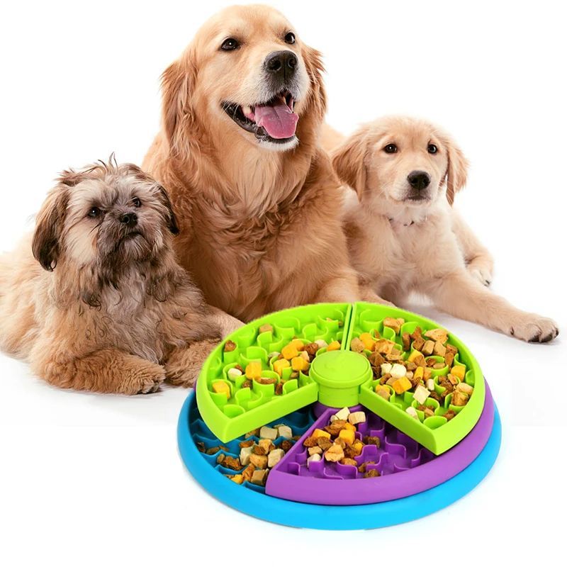 Pet Slow Feeder Bowl 3-Layer Puzzle Dog Bowl Anti-Choking Non-Slip Interactive Puppy Feeding Toy
