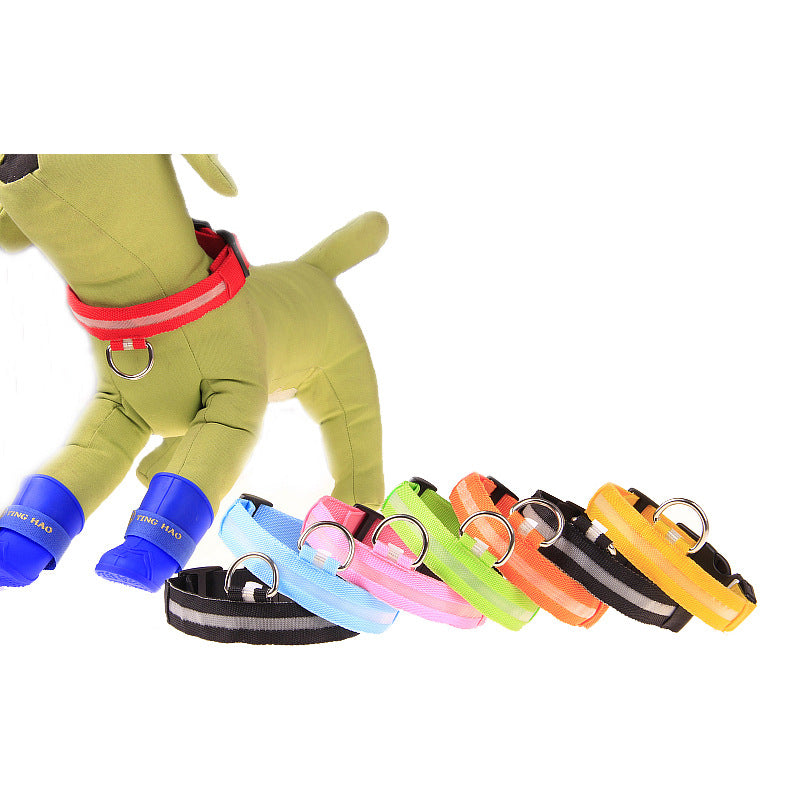 LED Luminous Dog Collar Night Safety Light-Up Pet Collar USB Rechargeable Glow Collar for Dogs