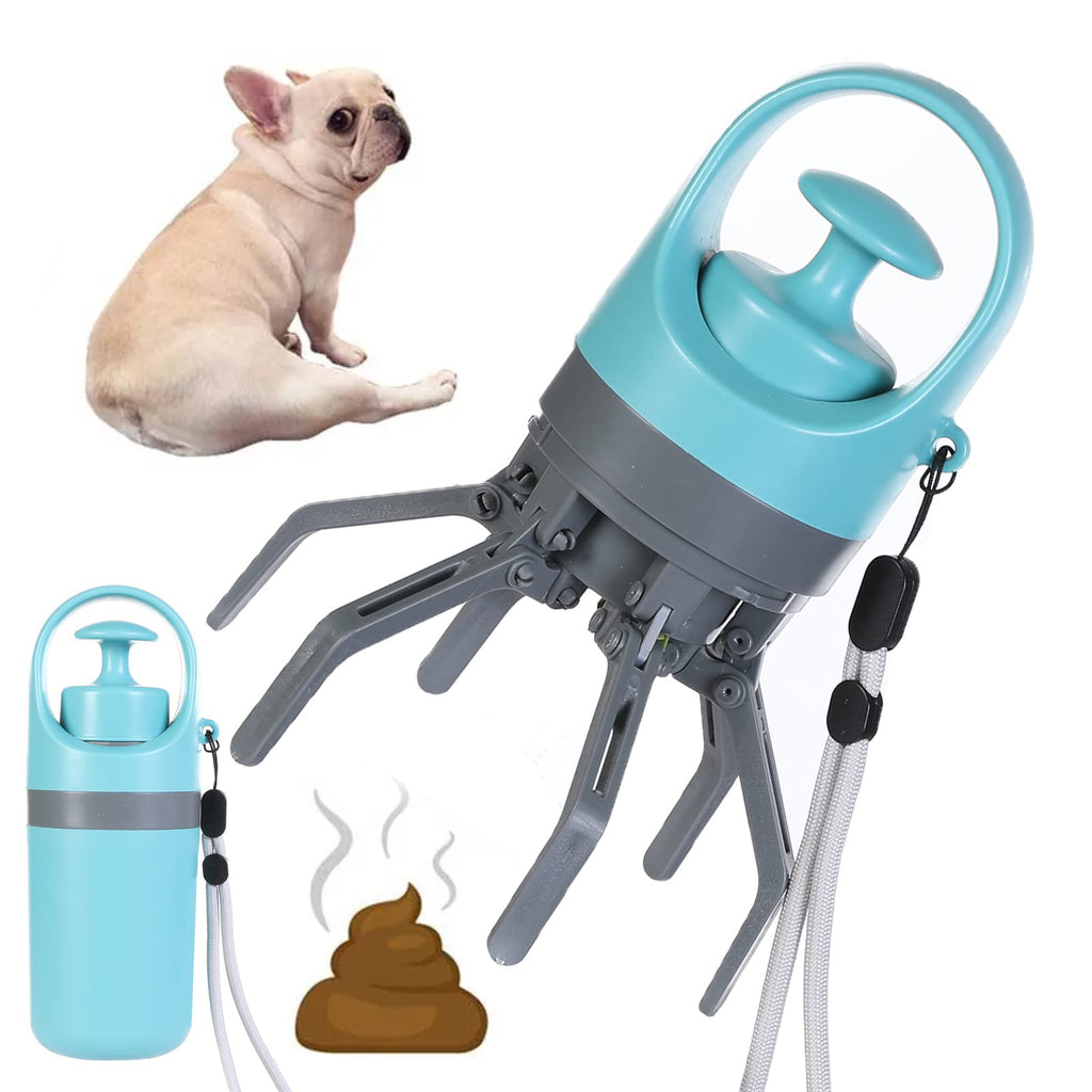 Portable Dog Pooper Scooper with Built-in Bag Dispenser – Lightweight 8-Claw Pet Waste Picker