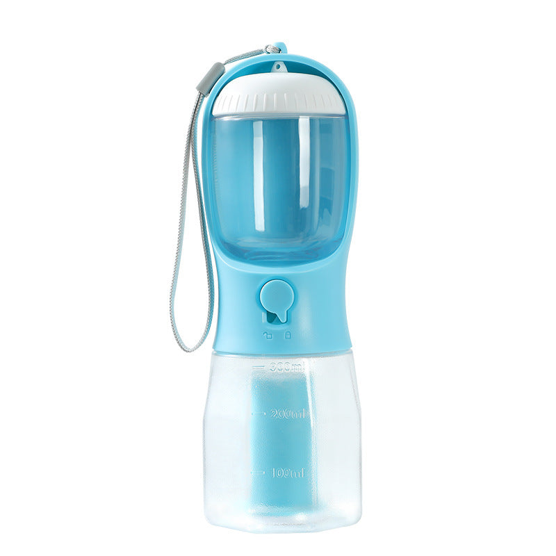 3-in-1 Dog Water Bottle with Food Container & Poop Bag Holder – Portable Pet Travel Cup for Dogs