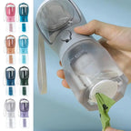 3-in-1 Dog Water Bottle with Food Container & Poop Bag Holder – Portable Pet Travel Cup for Dogs