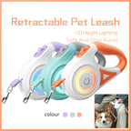 Retractable Dog Leash with LED Spotlight Automatic Pet Traction Rope & Collar for Small Medium Dogs