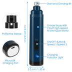 Quiet USB Rechargeable Dog Nail Grinder – 2-Speed Professional Pet Nail Trimmer for Safe & Smooth Claw Care (Dogs & Cats)