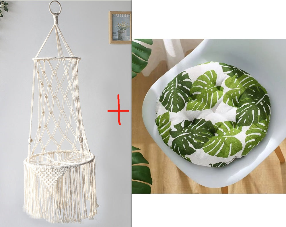 Macrame Hanging Cat Bed Boho Cat Hammock Wall Mounted Pet Swing Cozy Hanging Pet Bed for Cats