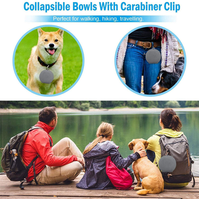 Foldable Double Pet Bowl – Portable Silicone Dog & Cat Feeding Bowl for Food & Water (Travel-Friendly)