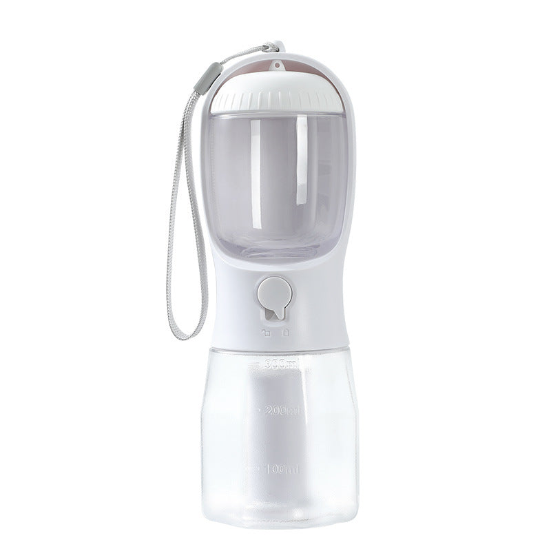 3-in-1 Dog Water Bottle with Food Container & Poop Bag Holder – Portable Pet Travel Cup for Dogs