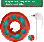 Interactive Cat Toy Roller Track Set with Balls Catnip Spring & Teaser Mouse Indoor Kitten Exercise Toy