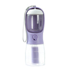 3-in-1 Dog Water Bottle with Food Container & Poop Bag Holder – Portable Pet Travel Cup for Dogs