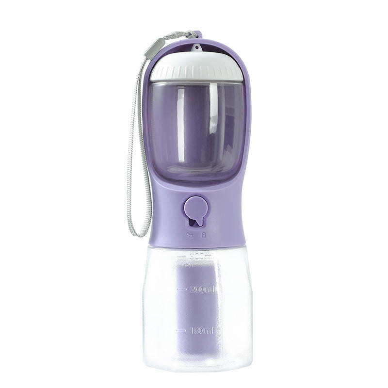 3-in-1 Dog Water Bottle with Food Container & Poop Bag Holder – Portable Pet Travel Cup for Dogs