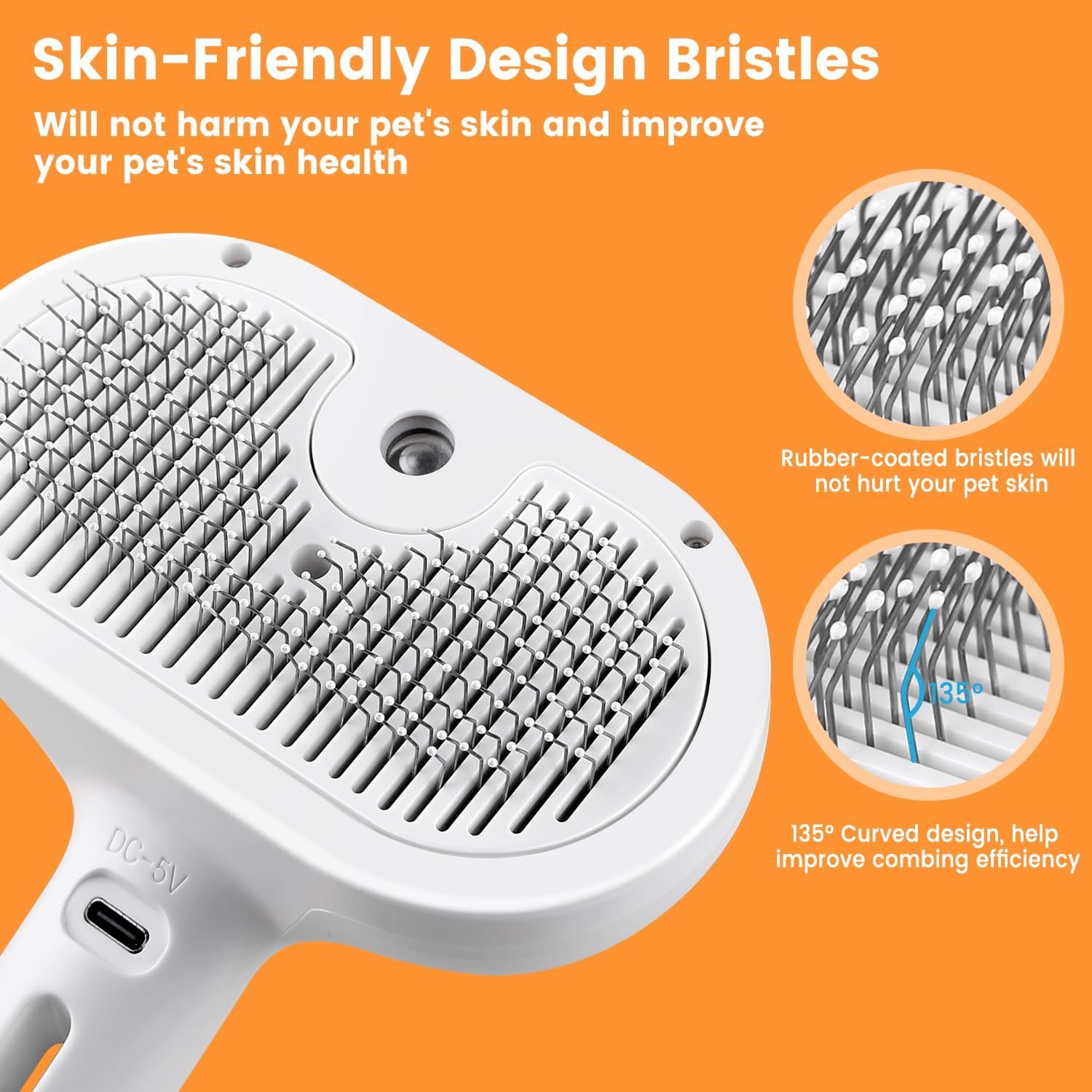 3-in-1 Cat Steam Brush – Pet Spray Grooming Comb with Water Mist, Deshedding & Hair Removal Tool for Cats & Dogs