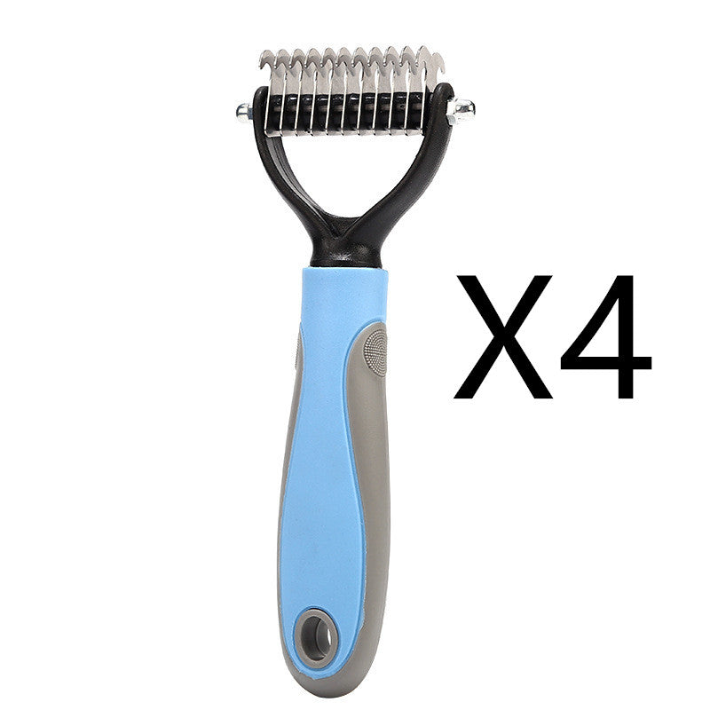 Stainless Steel Double-Sided Pet Grooming Brush – Dog & Cat Deshedding & Dematting Comb