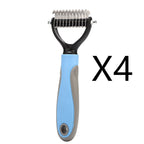 Stainless Steel Double-Sided Pet Grooming Brush – Dog & Cat Deshedding & Dematting Comb