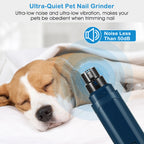 Quiet USB Rechargeable Dog Nail Grinder – 2-Speed Professional Pet Nail Trimmer for Safe & Smooth Claw Care (Dogs & Cats)