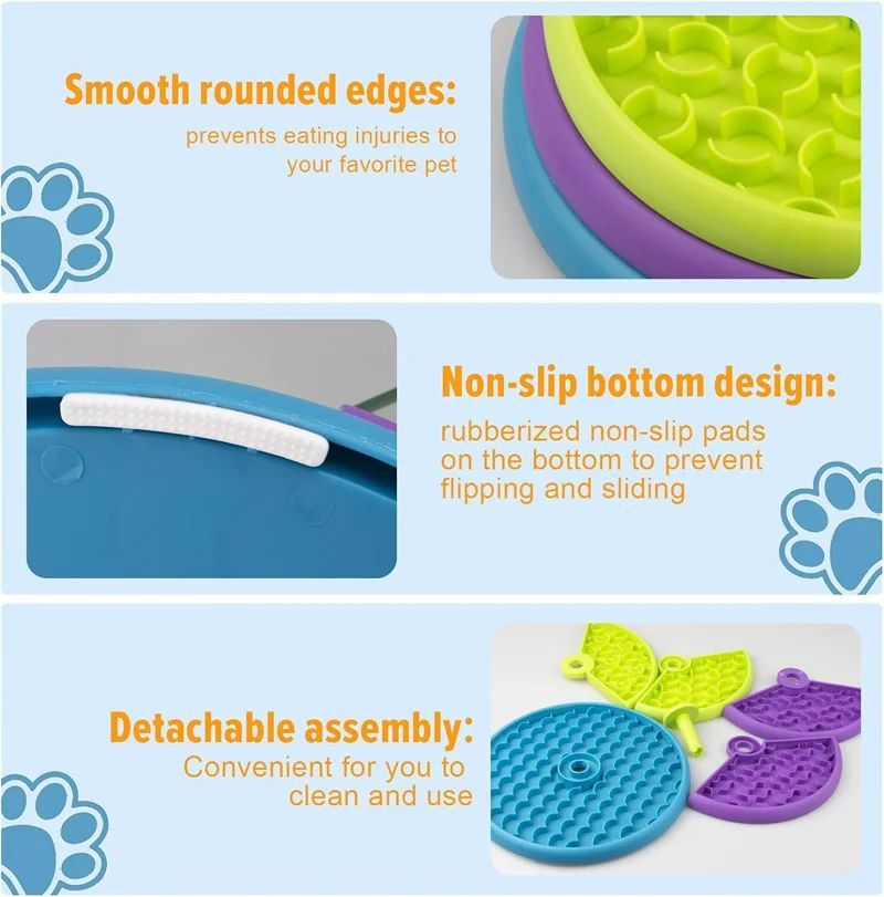 Pet Slow Feeder Bowl 3-Layer Puzzle Dog Bowl Anti-Choking Non-Slip Interactive Puppy Feeding Toy