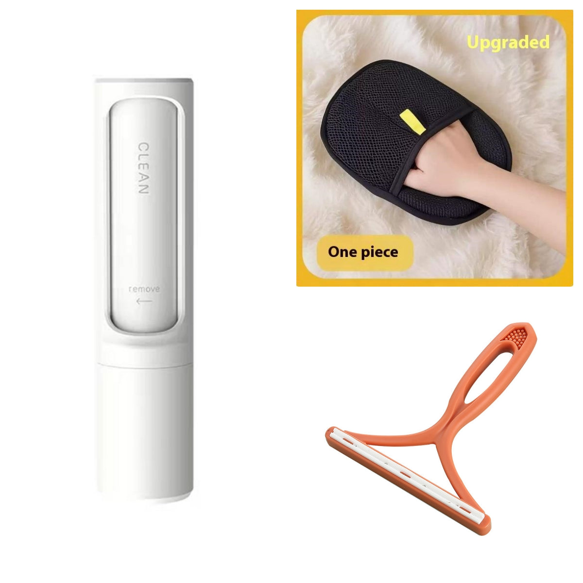 2-in-1 Reusable Pet Hair Remover Brush – Self-Cleaning Lint Roller for Dog & Cat Fur, Portable Hair & Dust Removal Tool