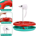 Interactive Cat Toy Roller Track Set with Balls Catnip Spring & Teaser Mouse Indoor Kitten Exercise Toy